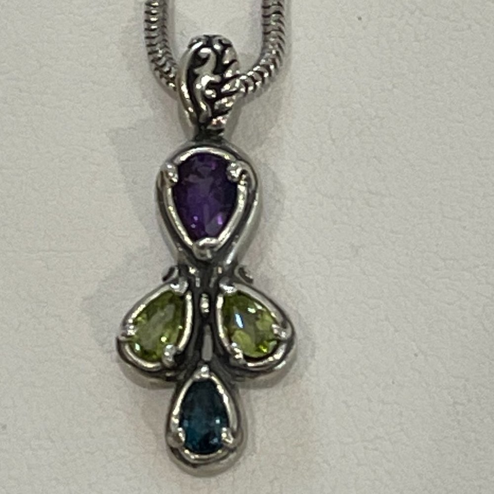 CP R 925 Multi Gemstone Pendant - Picture 4 of 6